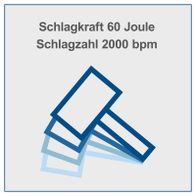 Abbruchhammer mit 60 Joule Schlagkraft und 2000 Schlagzahl, Schlüsselangabe für technische Daten