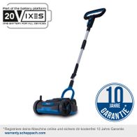 Der Akku-Rasenmäher BC-MP220-X von Scheppach ist Teil der 20VIXES Batterieplattform. Er bietet eine 10 Jahre Garantie bei Online-Registrierung auf warranty.scheppach.com.
