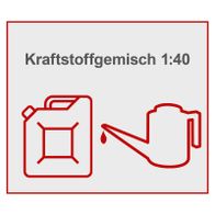 Mischverhältnis für Kraftstoffgemisch mit 1:40 für Verbrennungsmaschinen