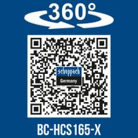 360°-Drehfunktion für präzise Bedienung; Scheppach BC-HCS165-X Akku-Handkreissäge mit QR-Code für Deutschland