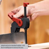 Werkstückniederhalter mit Schnellspannverschluss für präzises Arbeiten an der Kapp-Zugsäge PX-KZS-305PA Practixx.