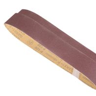Scheppach Schleifband Set, 1x K80 und K120, 25x762 mm, von der Seite gezeigt.