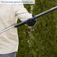 Kilchsicherung für sicheren Betrieb. Die Akku-Heckenschere C-HT570-X von Scheppach bietet eine Schnittlänge von 510mm und eine Schnittstärke von 16mm. Das Schwert hat eine Länge von 560mm.