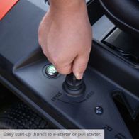 Der Benzin-Aufsitzrasenmäher MR200-61 Scheppach bietet einen einfachen Start dank E-Starter oder Zugstarter. Ideal für eine Rasenfläche von bis zu 2600 m².