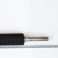 Vorschubwalze gummiert, von der Seite betrachtet.