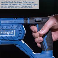 Anti-Kickback-Funktion eines Akku-Bohrhammers mit Sicherheitsmechanismus gegen plötzliche Drehbewegungen