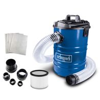 Scheppach DC100 dust extractor with accessories: flexible hoses, nozzles, and replacement filters. Perfect for dust extraction.