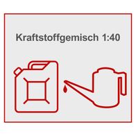 Kraftstoffgemisch 1:40 für den Freischneider BCH5200PB von Scheppach. Einfüllstutzen und Tank dargestellt.
