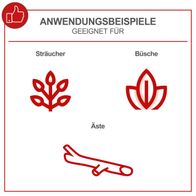 Der Akku-Gehölzschneider PCS6-20PROS von Scheppach eignet sich für Sträucher, Büsche und Äste. Er verfügt über ein 130mm Schwert und wird inklusive Akku, Ladegerät und Koffer geliefert.