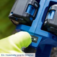 On-/Aus-Schalter für Sicherheit beim Akku-Kettensägenmodell BC-CS355Duo-X