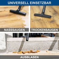 Der Elektro-Nass-/Trockensauger VC30V2 von Scheppach bietet universelle Einsetzbarkeit mit drei Funktionen: Nasssaugen, Trockensaugen und Ausblasen. Ideal für verschiedene Reinigungsaufgaben.