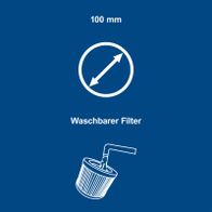 Wäschbarer Filter mit 100-mm-Durchmesser für Scheppach-Produkte