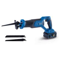 Akku-Säbelsäge mit Hublänge 28mm, Hubzahl 0-3000min-1, LED-Leuchte, inkl. 4Ah Akku und 2,4A Ladegerät.