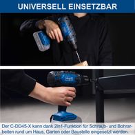 Scheppach Akku-Bohrschrauber C-DD45-X mit 2-in-1-Funktion für Schrauben und Bohren, ideal für Haushalt, Garten und Baustelle