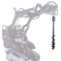 Scheppach-Erdbohrer mit 100-mm-Durchmesser, montiert auf Arbeitsgerät