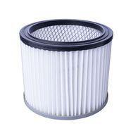 Faltenfilter ASP50-ES von Scheppach, gezeigt von vorne. Zylindrischer Filter mit vertikalen Falten und einem schwarzen Rand.