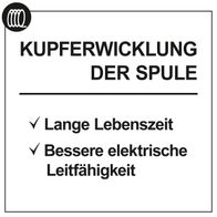 Wichtige Merkmale: Langlebigkeit und verbesserte elektrische Leitfähigkeit der Kupferspule