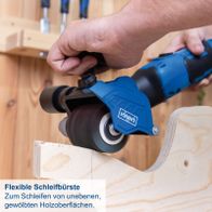 Flexibles Schleifkissen für unebene Holzflächen bearbeiten