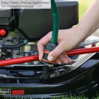 Der Scheppach Benzin Rasenmäher MS175-51 verfügt über eine Easy Clean-Reinigungsfunktion mit Wasseranschluss. Die Schnittbreite beträgt 51 cm.