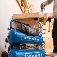 Ultra-silent Scheppach-Doppeldruckluftkompressor HC20Si-Twin mit Zubehörset