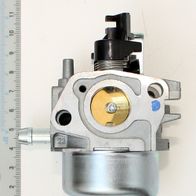 Scheppach-Karbürator mit Sicht auf die Verstellmechanik und den Vergaserdüsenbereich