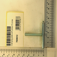 Klemmplatte mit Einpressschraube, Artikelnummer 79390312, neben einem Lineal zur Größenveranschaulichung.