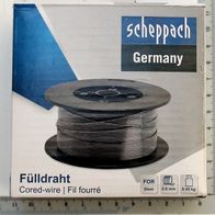 Scheppach Fülldraht 0,6 mm aus Stahl. Die Spule ist von oben zu sehen.