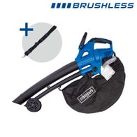 Brushless-Akku-Laubsauger mit integriertem Staubbeutel und Lenkarm für effiziente Reinigung