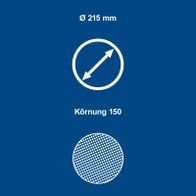 Scheppach-Diagramm: Durchmesser 215 mm, Kornstärke 150 für präzise Bearbeitung