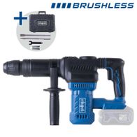 Scheppach Akku-Abruchhammer mit Brushless-Motor, inkl. Werkzeugkasten und Zusatzwerkzeugen