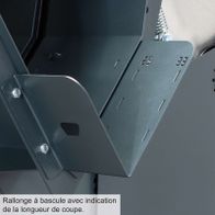 Rallonge mit Kippfunktion und Anzeige der Schnittlänge. Ideal für präzise Arbeiten an längeren Materialien.