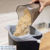 The cordless hand-held vacuum cleaner C-HVC150-X by Scheppach features a 560 ml dust collector bin that is easy to empty.