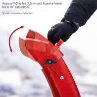 Auswurfhöhe bis 3,5 Meter und Auswurfweiteaggregate bis 6 Meter bei Schneefräse