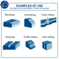 The Scheppach HF50 router table features a 40 mm spindle height and comes with 6, 8, and 12 mm collets. It also includes a table extension for increased workspace.