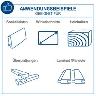 Die Kappzugsäge HM90MP von Scheppach eignet sich für Sockelleisten, Winkelschnitte, Holzbalken, Überplattungen und Laminat/Paneele.
