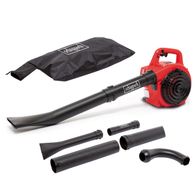 The Scheppach Petrol Leaf Blower & Vacuum LBH2600P, 2-in-1, 25.4 cc engine, 260 km/h speed, includes 50L bag.