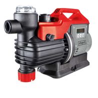 Hauswasserautomat GP1000 Jet LCD von Scheppach, Ansicht von der Seite. Der Hauswasserautomat ist ein Automatiksystem mit 1000W Leistung, 4400l/h Fördermenge und 5bar Förderdruck.