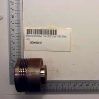 Scheppach-Bauteil (Teil B26) mit Beschriftung und Barcode für Riemenscheibe