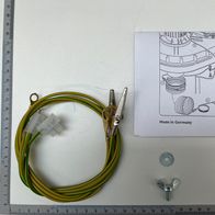 Erdungssatz für Absauganlage mit Kabel, Klemme und Schraube. Gezeigt von oben.