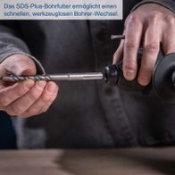 Schneller Bohrerwechsel mit SDS-Plus-System auf Akku-Bohrhammer