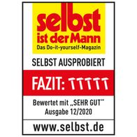 Das Produkt wurde von 'selbst ist der Mann' in der Ausgabe 12/2020 mit 'SEHR GUT' bewertet. Weitere Informationen finden Sie unter www.selbst.de.