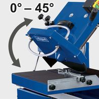 Die Scheppach Steintrennmaschine HSM4000 ermöglicht eine Neigung des Schneidkopfes von 0° bis 45°, was präzise Schnitte in verschiedenen Winkeln ermöglicht.