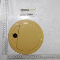 Verschlussdeckel KPL von Scheppach, Ansicht von oben, mit Griff und Schraubloch.