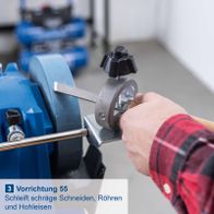 Scheppach-Vorrichtung für schräges Schneiden, Röhren und Hohleisen mit präziser Halterung