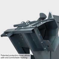 Patentierter Schutzdeckel ermöglicht sicheres und komfortables Arbeiten.