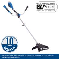 Scheppach Akku-Freischneider mit 10-jähriger Garantie, 20V-Batterieplattform, 20V-Maschine mit 330 mm Schnittbreite und 255 mm Motorsense, inkl. Trageriemen und Spule