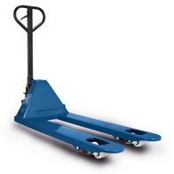 Hubwagen HW2500 von Scheppach mit 2500 kg Hubkraft, Gabellänge 1150 mm, beschichtete Laufräder, 3-Wege-Hebel, ideal für Lager, Werkstatt und Transportarbeit.