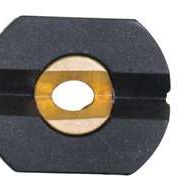 Ein Scheppach-Werkzeug mit einem runden Griff und einem zentralen Loch, möglicherweise ein Spann- oder Befestigungselement.