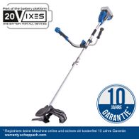 Scheppach Akku-Freischneider mit 10-jähriger Garantie, inkl. Online-Registrierung für kostenlose Garantie