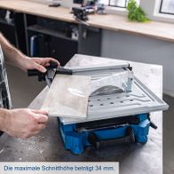 Stein- und Fliesenschneider mit maximaler Schneithöhe von 34 Millimetern